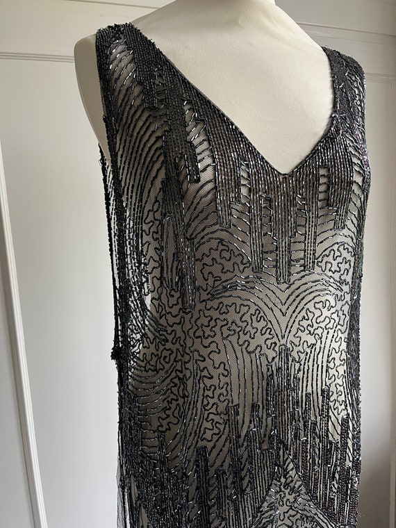 BD1 Authentic black beaded flapper dress/tunic;be… - image 7