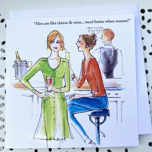 Oh die mannen... kaart voor haar; Vrouwelijke vriendschap en gedeelde wijsheid! vrienden; mannen; Blanco kaart; elke gelegenheid; grappig; brutaal LA34