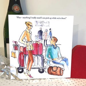 Grappige reiskaart voor haar - alles wat ik echt nodig heb; reizen; bagage voor haar; brutaal; brutaal; relatie;fashionista;luchthavengrap;LA27