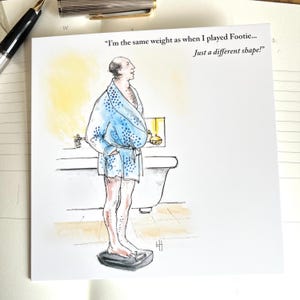 Eigentlich leben! LA8; Lizzie Huxtable;lustige Karte für Männer; Freche Gewichte/Fußball Nostalgie;Geburtstag;Ehemann;Papa