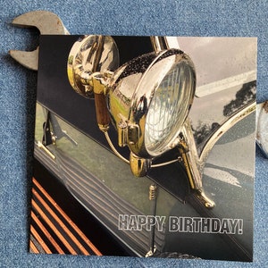 Oldtimer für Ihn; Geburtstag; Männer; Renngeschichte, Fotografie, innen blanko, 150 mm im Quadrat Schwer Nutz; NEU! elegant;reifen; HN3;