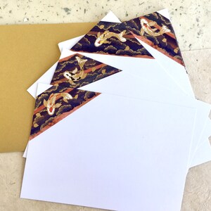 KN5 Grußkarte;"Pisces"10er-Pack mit goldenem Umschlag;" elegantes Goldfischmotiv;A6 Größe;Briefkasten Geschenk;Danke; Erinnerung