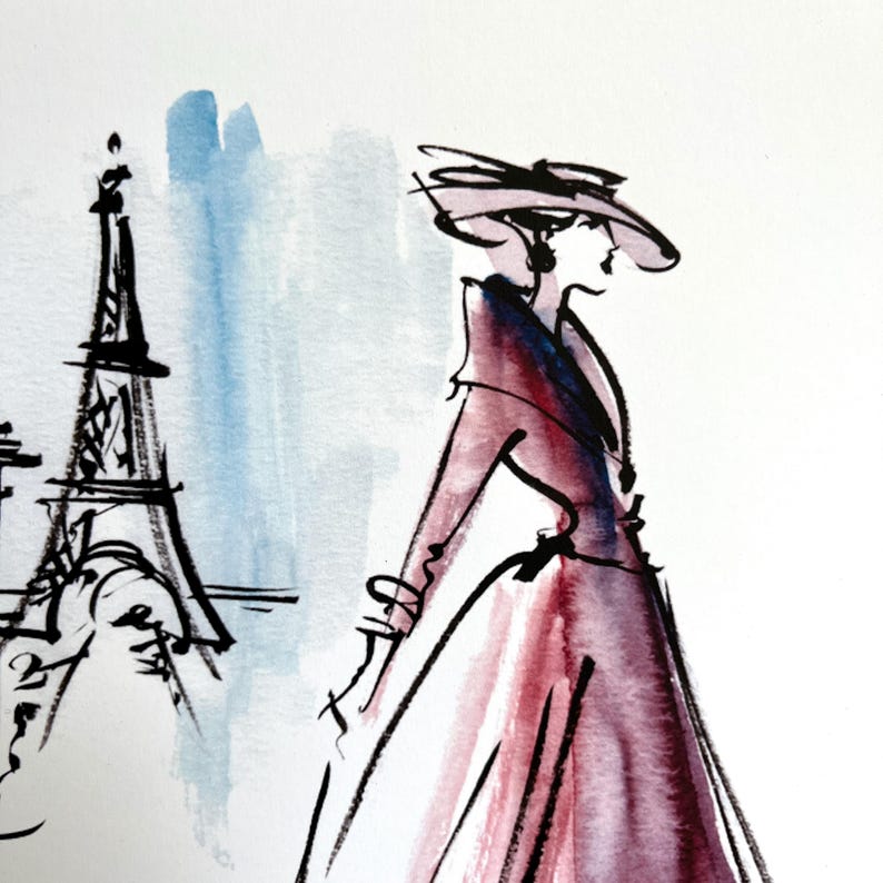 Fashion Art Paris Mid-Century Eiffel Tower Mothers Day;A4 giclee image 8