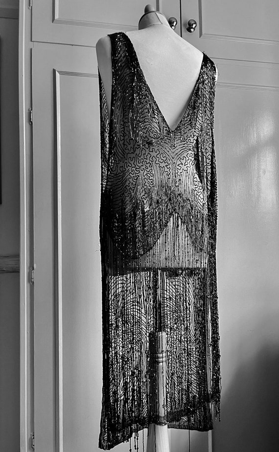 BD1 Authentic black beaded flapper dress/tunic;be… - image 1