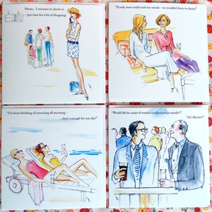 4 Kartenset;  LA / P2 Lizzie Huxtable Design; Geburtstag/jeden Tag; witzige weibliche Weisheit; innen leer; Reise/Alter/Freundschaft/Männer!