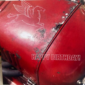 Vintage Autokarte für Ihn; Geburtstag; kühl; fotografie;innen leer,150 mm quadrat;  Karten für Männer rot HN8