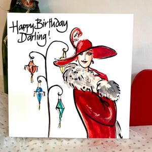G41; Deko;Couture; Modekunstkarte; Alles Gute zum Geburtstag, Liebling! Tochter;Schwester;bildbare Kunst;Fashionista