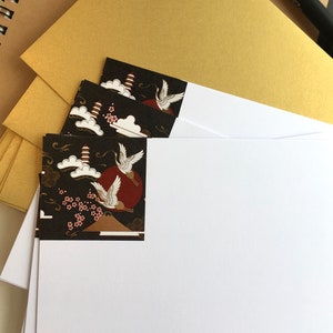 Biglietto d'auguri CN3; set da 10 con busta dorata; elegante tema giapponese; formato A6; grazie; salva la data; inviti; regalo per cassetta postale