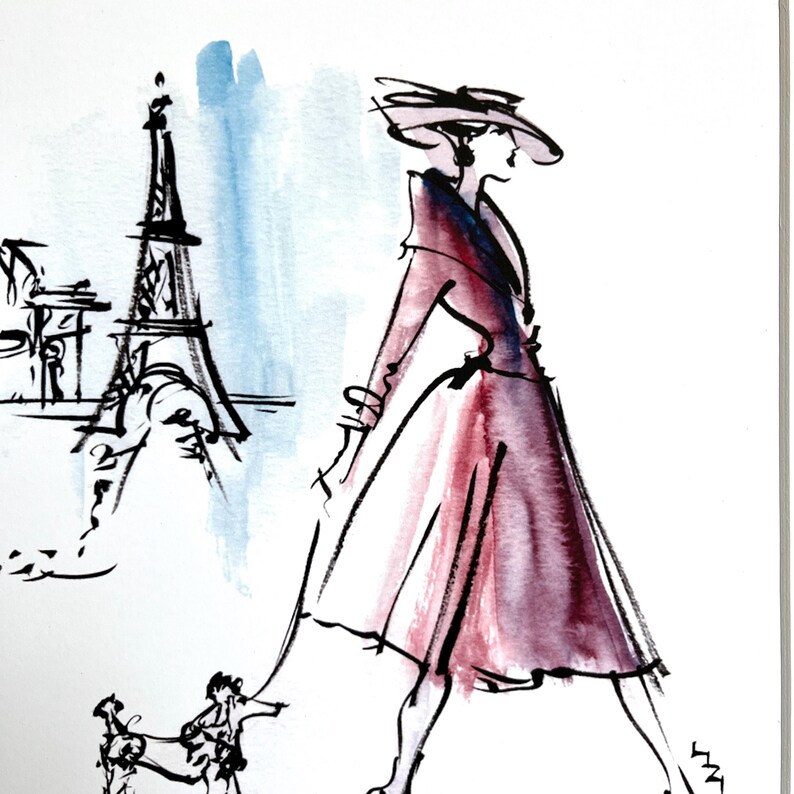 Fashion Art Paris Mid-Century Eiffel Tower Mothers Day;A4 giclee image 7