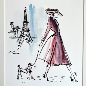 Fashion Art Paris Mid-Century Eiffel Tower Mothers Day;A4 giclee image 6