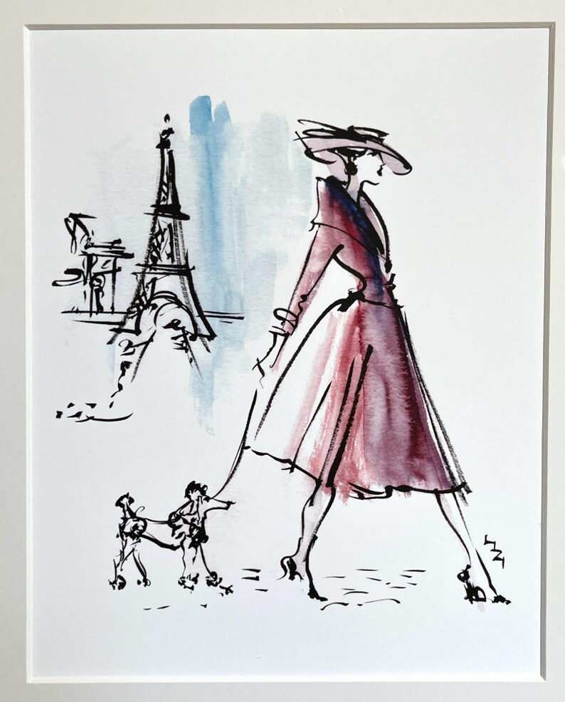 Fashion Art Paris Mid-Century Eiffel Tower Mothers Day;A4 giclee image 6