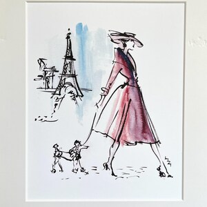 Fashion Art Paris Mid-Century Eiffel Tower Mothers Day;A4 giclee image 5