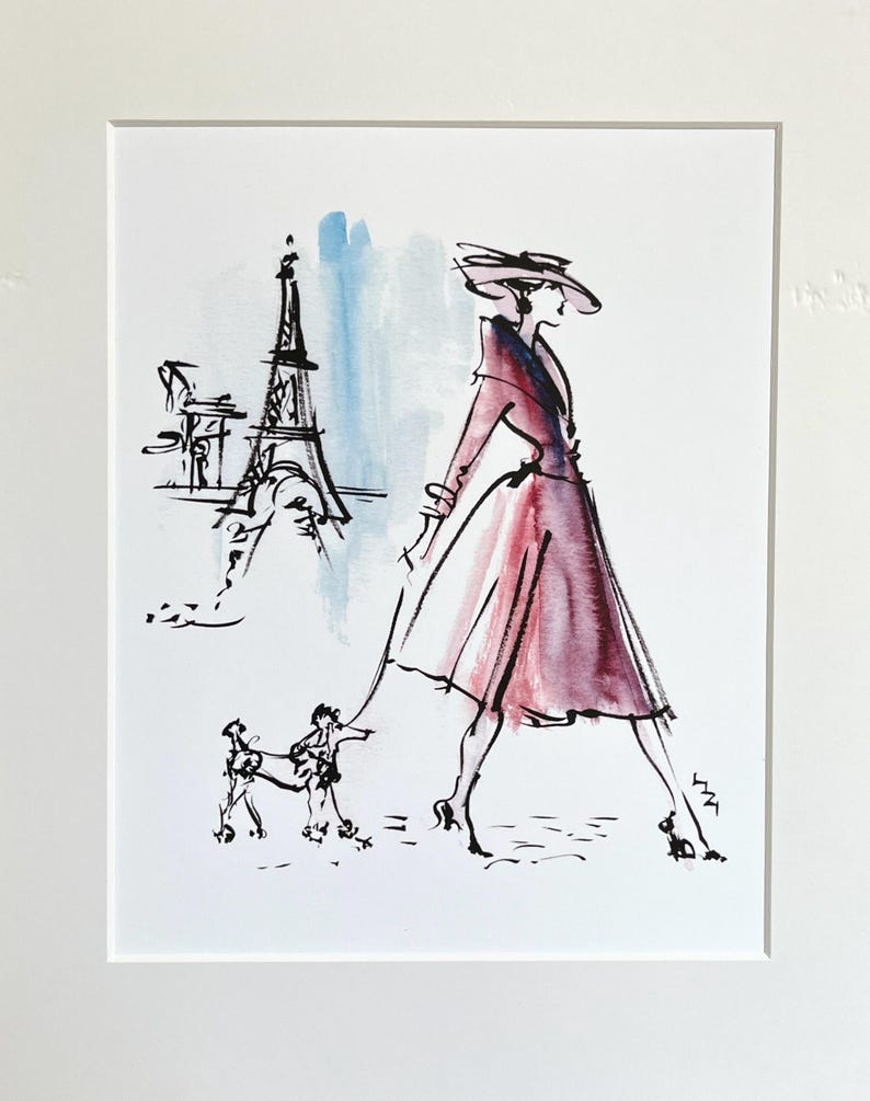 Fashion Art Paris Mid-Century Eiffel Tower Mothers Day;A4 giclee image 5