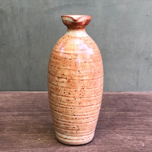 Ceramic Olive Oil Bottle with Cork in Shino Glaze
