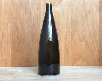 Ceramic Porcelain Vase, Translucent Glossy Black