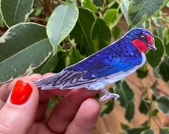 Swallow bird brooch