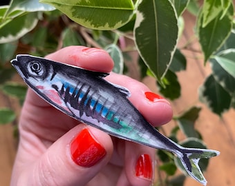 Mackerel fish brooch