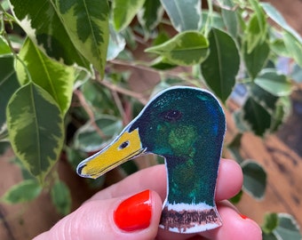 Mallard duck bird brooch