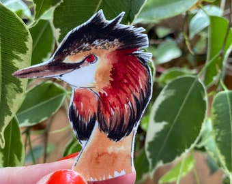 Great crested grebe brooch