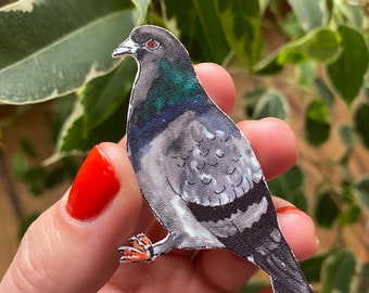 Pigeon bird brooch