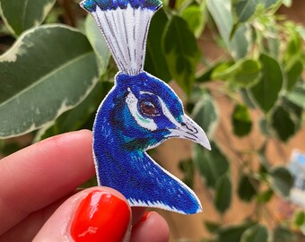 Peacock bird brooch