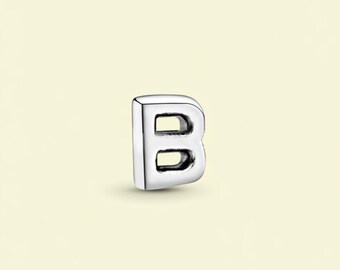 Mini Petite 26 Letters B Initial Character Floating Locket Charm Birthday Gift, Bridesmaid Gift for Her