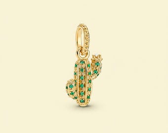 Ale Shine Desert Gold Cactus S925 Pendant Birthday Gift, Bridesmaid Gift for Her