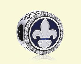 Diamond Encrusted Enamel Paint Hollow Flowers Charm Silver S925 Birthday Gift, Bridesmaid Gift for Her