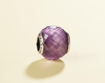 Sterling Petite Facets Charm Synthetic Purple Quartz Birthday Gift, Bridesmaid Gift for Her