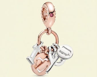 Rose Charm Pendant I Love You Letters S925 Ale R Birthday Gift, Bridesmaid Gift for Her