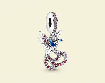 Chinese Mythical Phoenix Dangle Charm Silver Pendant Birthday Gift, Bridesmaid Gift for Her