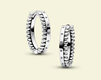 S925 Signature Logo And Beaded Earrings Birthday Gift, Bridesmaid Gift for Her