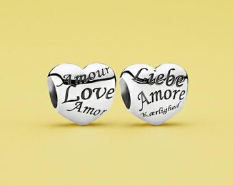 New Sterling Silver Language Of Love Charm