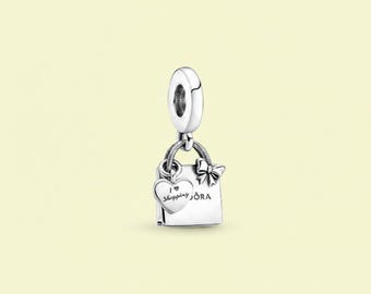 Ale S925 Silver Shopping Bag Dangle Charm With Gift Box Birthday Gift, Bridesmaid Gift for Her