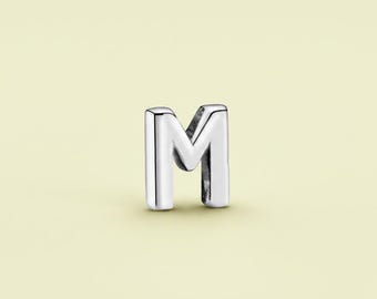 Mini Petite 26 Letters M Initial Character Floating Locket Charm Birthday Gift, Bridesmaid Gift for Her