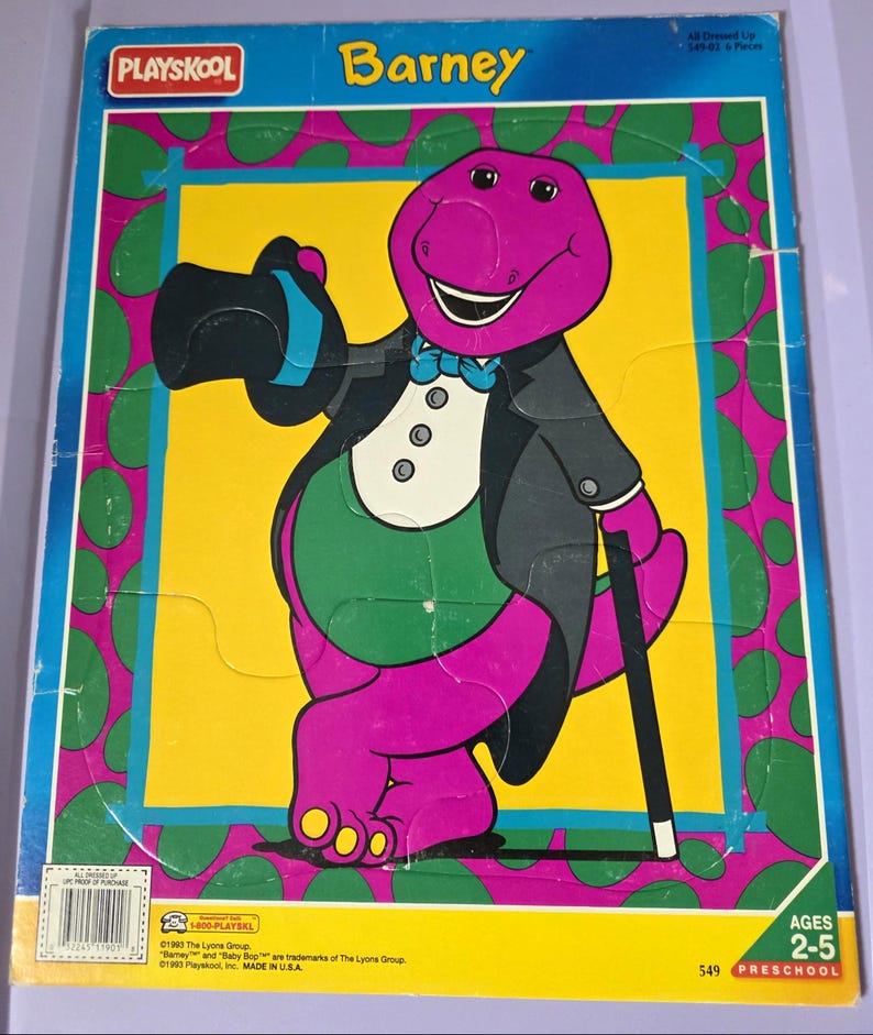 Barney Frame Tray Puzzles - Etsy