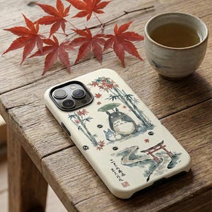Watercolor Totoro iPhone MagSafe Case | Ghibli Bamboo Art Phone Case