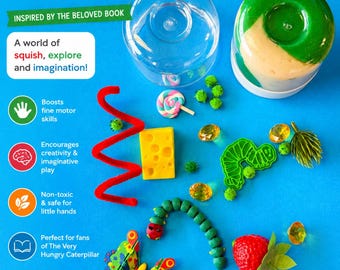 Hungry Caterpillar Inspired Sensory Play Dough Jar
