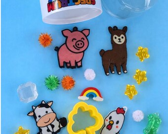 Barn Animals sensory Play dough birthday party/ favors/ sensory play dough
