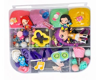 POP Inspired Play Dough Kit, Sensory Bin, Homemade Playdough,gift for kids, boy girl present, Birthday Hunter Doh Crafts ,Demon Slime Gifts