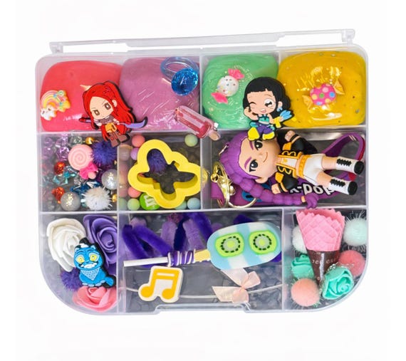 POP Inspired Play Dough Kit, Sensory Bin, Homemade Playdough,gift for kids, boy girl present, Birthday Hunter Doh Crafts ,Demon Slime Gifts