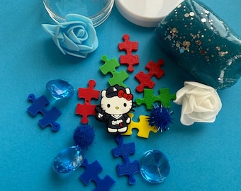 5 Jars Party Favor LA Dodger Inspired Autism Awareness Kitty Play Dough Sensory