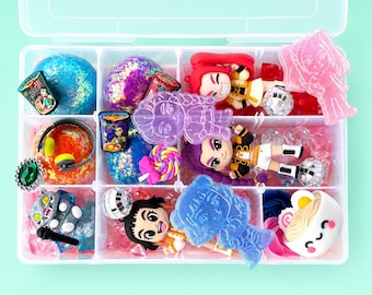 Kpop Inspired Demon Hunter Play Dough Kit with Charms & Mini Figures (Organizer Box)