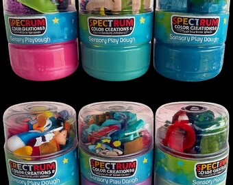 Mini Sensory Play Dough Jar  Toy | Fine Motor Activity | Travel Sensory Kit | Kids Calm Down Jar | Handmade Play Dough
