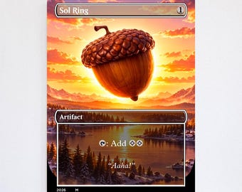 Niestandardowy pierścień proxy Acorn Sol Ring – folia i bez folii