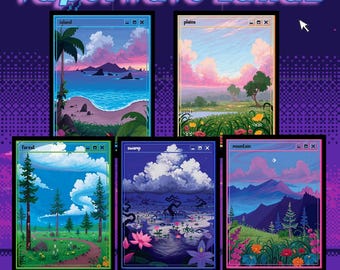 Zestaw Vaporwave Land – grafika na zamówienie – folia i materiały niefoliowe