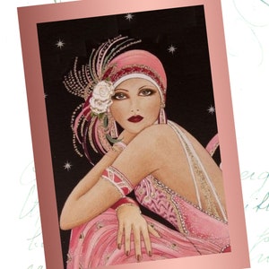 Greeting Card -- Flapper Roaring Twenties Great Gatsby 1920s Vintage Elegant Lady