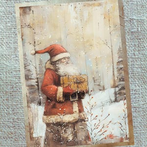 Old World Father Christmas Note Cards Set of 6 -- Santa Claus Cards, St Nicholas Cards, Folk Christmas