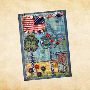 Patriotic Celebration Cards Set of 8  --  Fourth of July Note Cards, Patriotic Cards, Blank Cards, Independence Day, Stationery