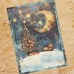 Old World Christmas Whimsy Note Cards Set of 8 -- Santa Claus, Sleigh, Folk Art Stationery